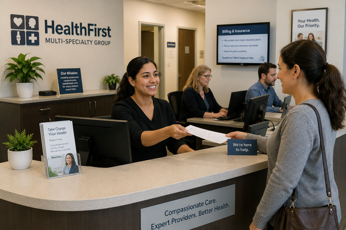Multi-specialty group practice front desk and billing staff